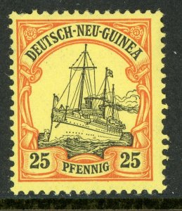 Germany 1901 New Guinea 25pf Orange/Black Yacht Unwmk Scott # 11 Mint A322