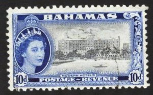 Bahamas 1954 Definitive Queen Elizabeth II Modern Hotels 10 p. Mi. 172 Used