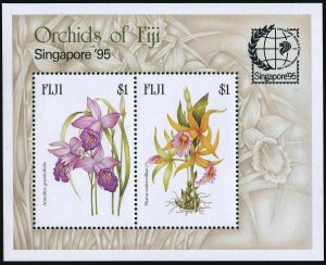 Fiji 740 ab sheet,MNH.Michel 739-740 Bl.16. SINGAPORE-1995.Orchids.