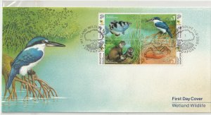 Singapore 2000 Wetland Wildlife (Care for Nature) (block of 4V) FDC SG#1060a