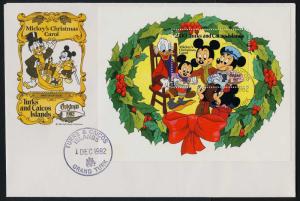 Turks & Caicos 540-9 on FDC's - Disney, Micley's Christmas Carol