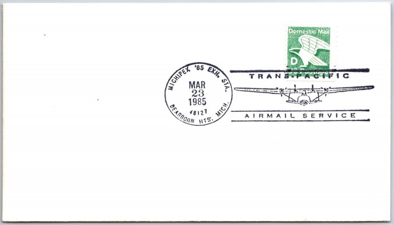 US SPECIAL EVENT COVER TRANSPACIFIC AIRMAIL SERVICE MICHIPEX DEARBORN HEIGHTS C