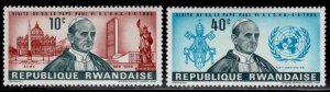 Rwanda #147-48 ~ Short Set 2 /4 ~ Pope Paul VI, UN. Liberty ~ Unused, MX  (1966)