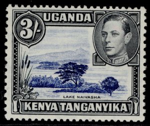 KENYA UGANDA TANGANYIKA GVI SG147, 3s dull ultramarine & black NH MINT. Cat £60.