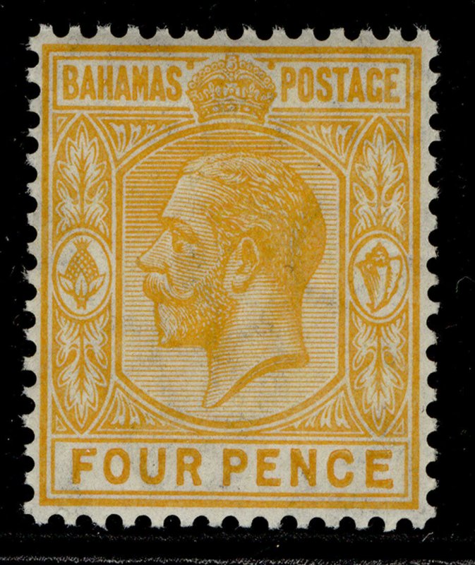 BAHAMAS GV SG85, 4d orange-yellow, NH MINT.