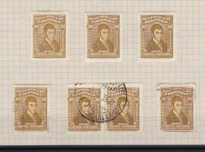 COLOMBIA 1917 30c BISTRE   STAMPS STUDY ON 1 PAGE  USED  REF 5331