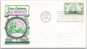 U.S. EVENT COVER SESQUICENTENNIAL OF THE OLD IRONSIDES KEN BOLL CACHET 1947