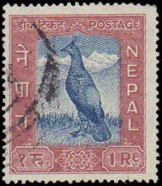 Nepal #115, Incomplete Set, 1959-1960, Birds, Used