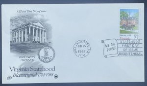 Scott 2345 FDC Ratification of the Constitution Virginia  Artcraft Cachet