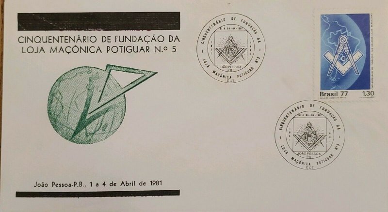 A) 1981, BRAZIL, FREEMASONRY, FIFTY-YEAR OF THE FOUNDATION OF THE MASONIC LODGE  