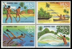 Palau - 1984 - Fishing Tech Ausipex  - Set of Four - MNH