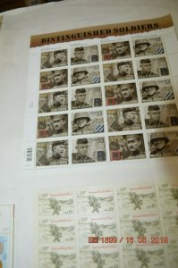 4 mnh sheets  WWI, Distinquished Soldiers, Those Who Served, Medal of Honor