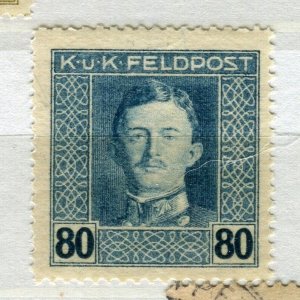 AUSTRIA; 1917-18 early Karl I , KuK Feldpost issue Mint hinged 80h. value