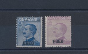 1912 EGEO, Stamps d'Italia of 1908 overprintti EGEO, n . 1/2, 2 values, MNH