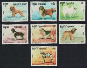 Cambodia Dogs 7v 1990 MNH SG#1096-1102