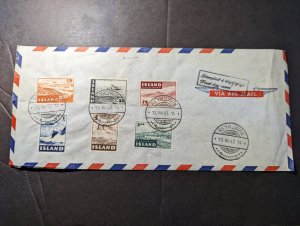 1947 Iceland Airmail Souvenir Stamp Set First Day Cover FDC Reykjavik