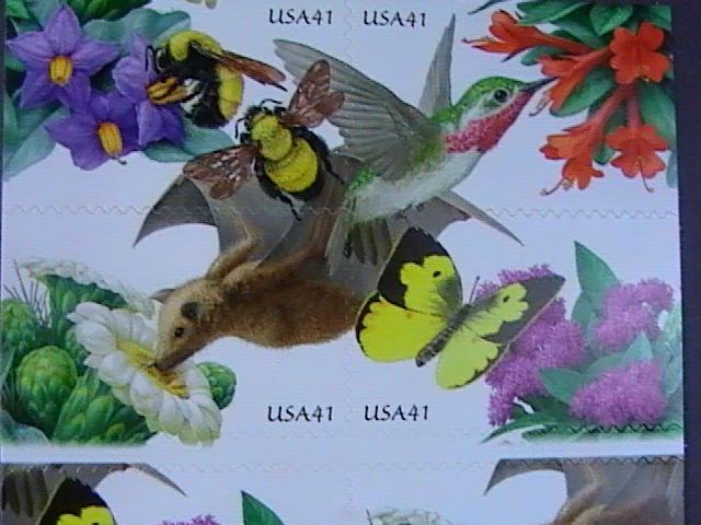 U.S.# 4153-4156(4156d)-MINT/NH-BOOKLET PANE OF 20--POLLINATION-- FLOWERS--2007