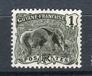 FRENCH GUIANA; 1904 early Ant Eater issue fine Mint hinged 1c. value