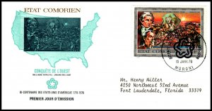 Comoro Island 168 US Bicentennial Typed FDC