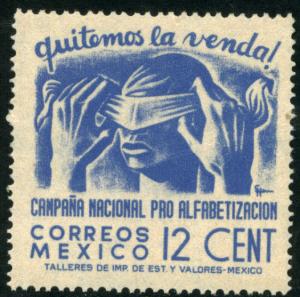 MEXICO 808, 12cents Blindfold, Literacy Campaign MNH (834)