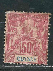 French Guiana 46 Yv 40 MH F/VF App  1892 SCV $35.00