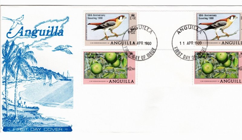 Anguilla 1980 Sc 387-8 Commemorative Perforate Gutter Pair FDC