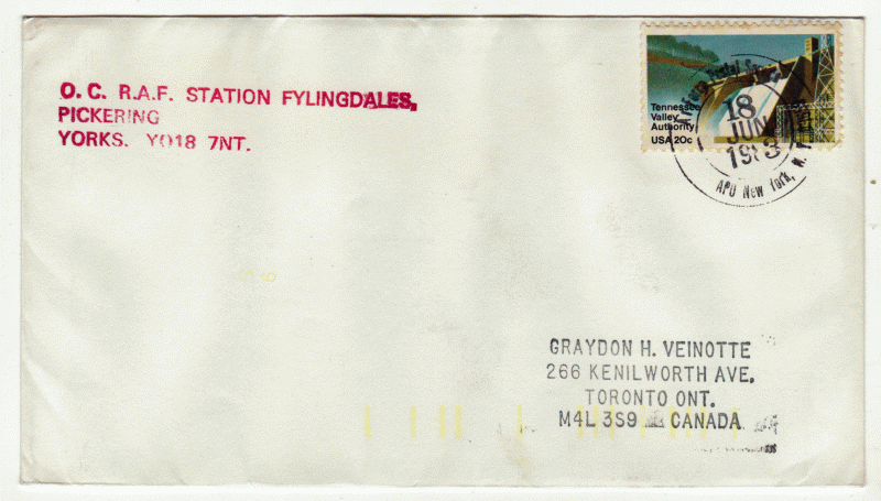 USA Cover # 2042 - O.C. R.A.F. Station Flyingdales, Pickering, Yorks