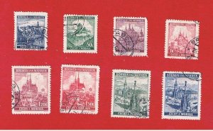 Bohemia & Moravia  #27-34  VF used  Various Scenes  Free S/H