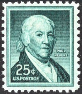 SC#1048 25¢ Paul Revere Single (1958) MNH