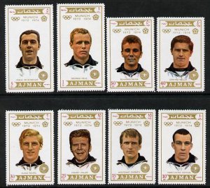 Ajman 1971 Olympic Footballers set of 8 unmounted mint (M...