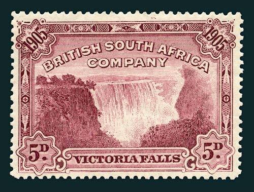 RHODESIA Scott #78 (SG 96) 1905 Victoria Falls, perf 14, unused, possible repair
