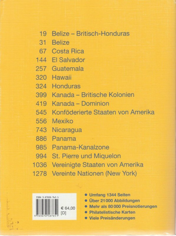 Michel Nord- und Mittelamerika 2004 stamp catalog, North & Central America, used