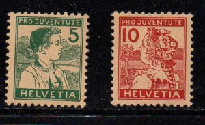 Switzerland Sc B2-3 1915 Pro Juvente stamp set mint