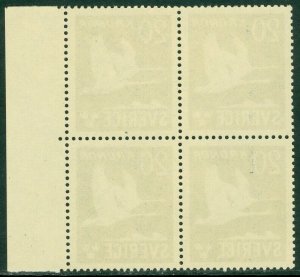 EDW1949SELL : SWEDEN 1942 Scott #C8c Perf all 4 sides. Blk of 4 VF MNH Cat $560+