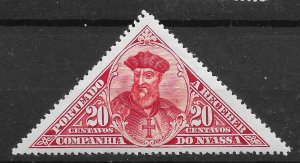 NYASSA COMPANY SGD139 1924 20c RED POSTAGE DUE MTD MINT