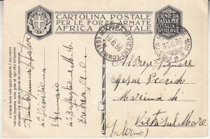 Italy - 1936 Italian East Africa Map Post card