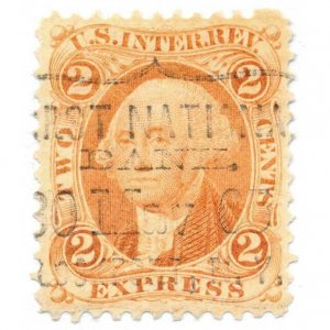 1862-71 R10C 2 cent Express First National Bank handstamp, Washington, Orange