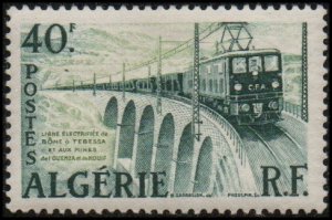Algeria 283 - Mint-H - 40fr Electric Locomotive (1957) (cv $2.40)