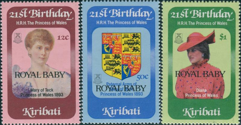 Kiribati 1982 SG186-188 Royal Baby set MNH