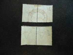 Stamps - South Africa - Scott# 3, 5 - Used Pairs of 2 Stamps