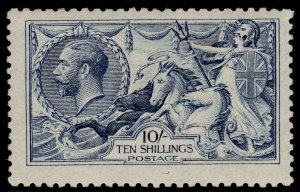 GB GV SG412, SCARCE 10s blue DE LA RUE, VLH MINT. Cat £3250.