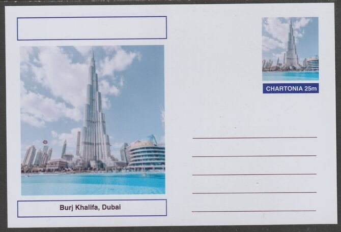 CHARTONIA, Fantasy - Burj Khalifa, Dubai - Postal Stationery Card...