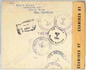 65356 - ARGENTINA - Postal History -  CENSORED COVER to DOMINICANA 1944