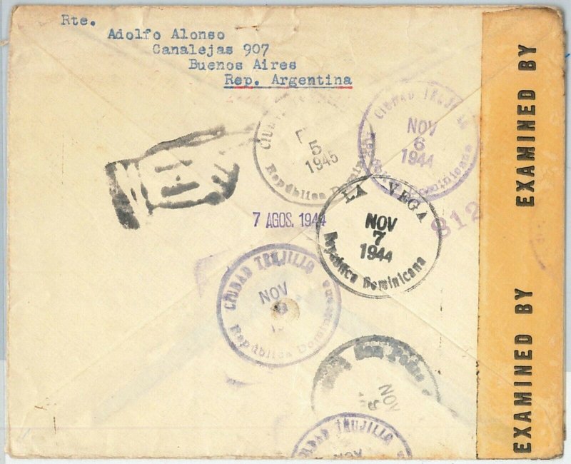 65356 - ARGENTINA - Postal History -  CENSORED COVER to DOMINICANA 1944