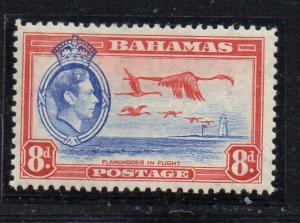 Bahamas Sc 108 1938 8d George VI & Flamingoes stamp mint