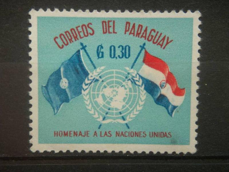 PARAGUAY, 1960, MNH 30c, UN Flags, Scott 569