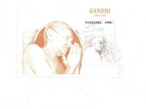 Tanzania 1998 - MAHATMA GANDHI - Souvenir Sheet Stamp - MNH