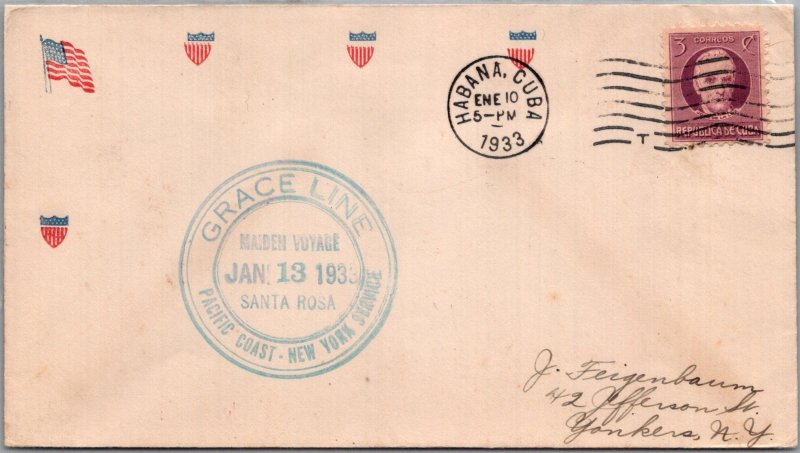 CUBA YRS'1930-40 ISSUE POSTAL HISTORY ILLUSTRATED AIRMAIL COVER ADDR USA