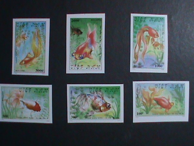 ​VIETNAM 1990 SC#2068-73 COLORFUL LOVELY GOLDFISHES IMPERF MNH SET-VF LAST ONE