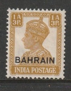 1943 Bahrain - Sc 42 - MH VF - 1 single - India King George VI overprinted